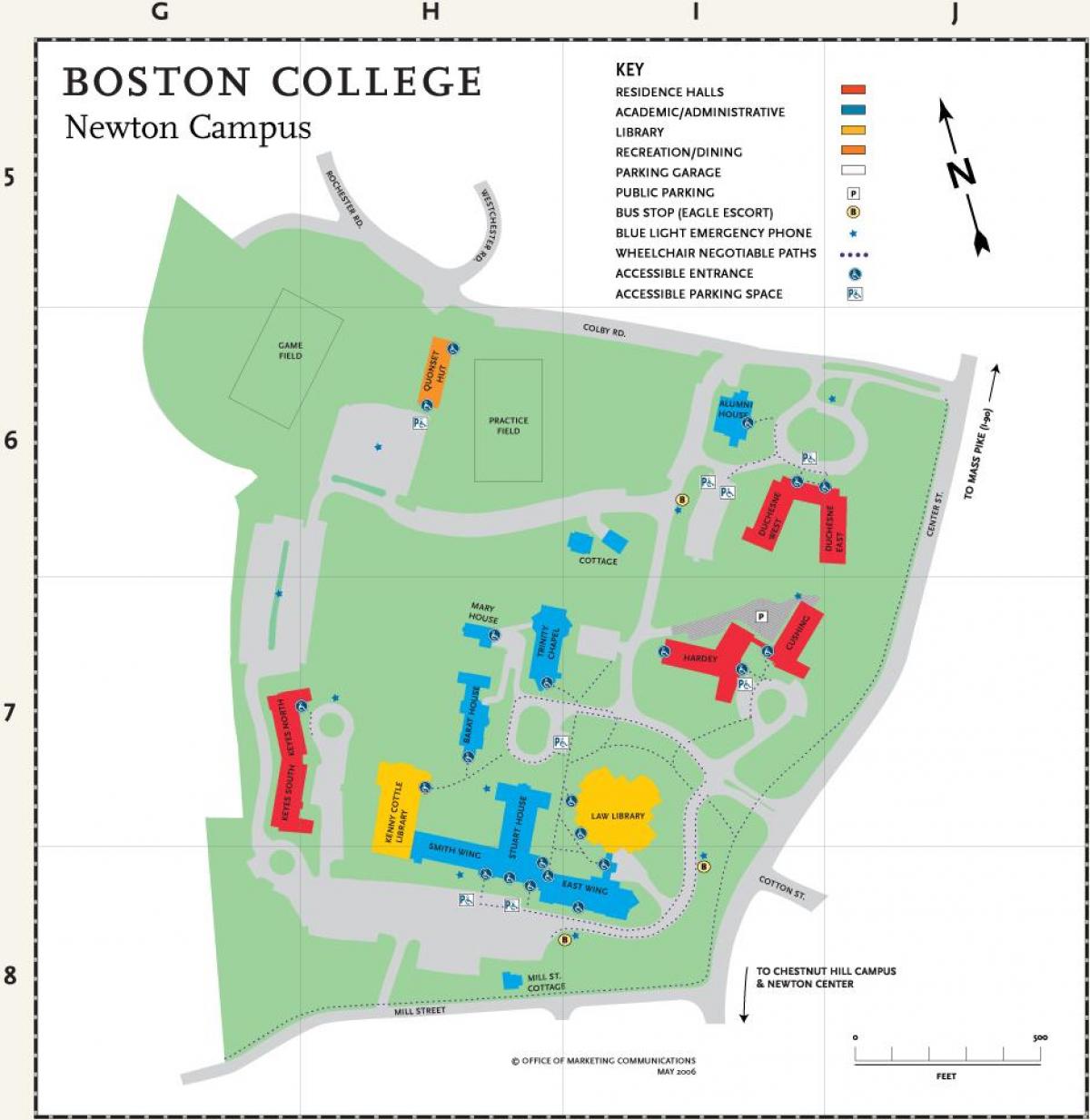 kort af Boston háskóla