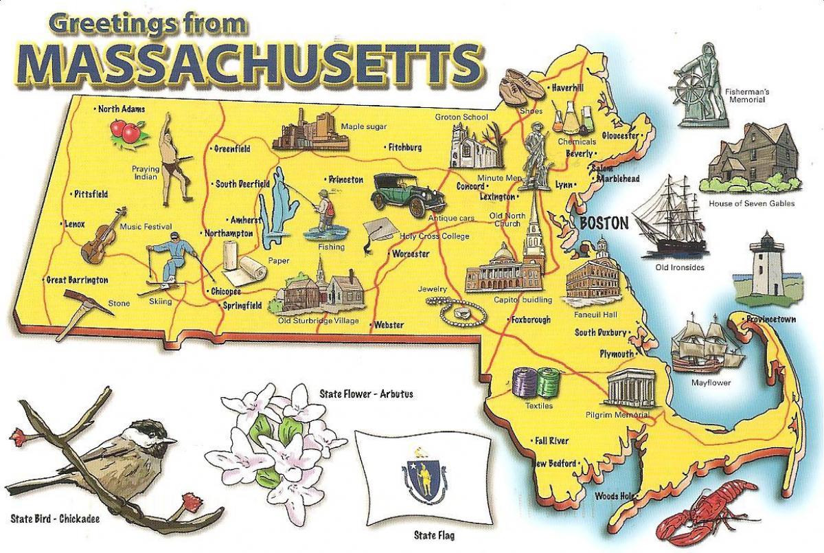 New England bandaríkin kort