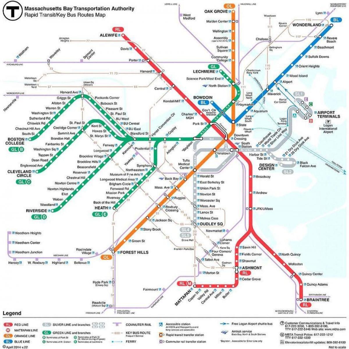 MBTA Boston kort