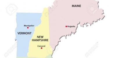Kort af New England ríkja