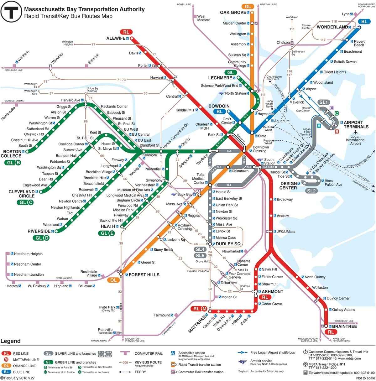 MBTA kort rauða línu