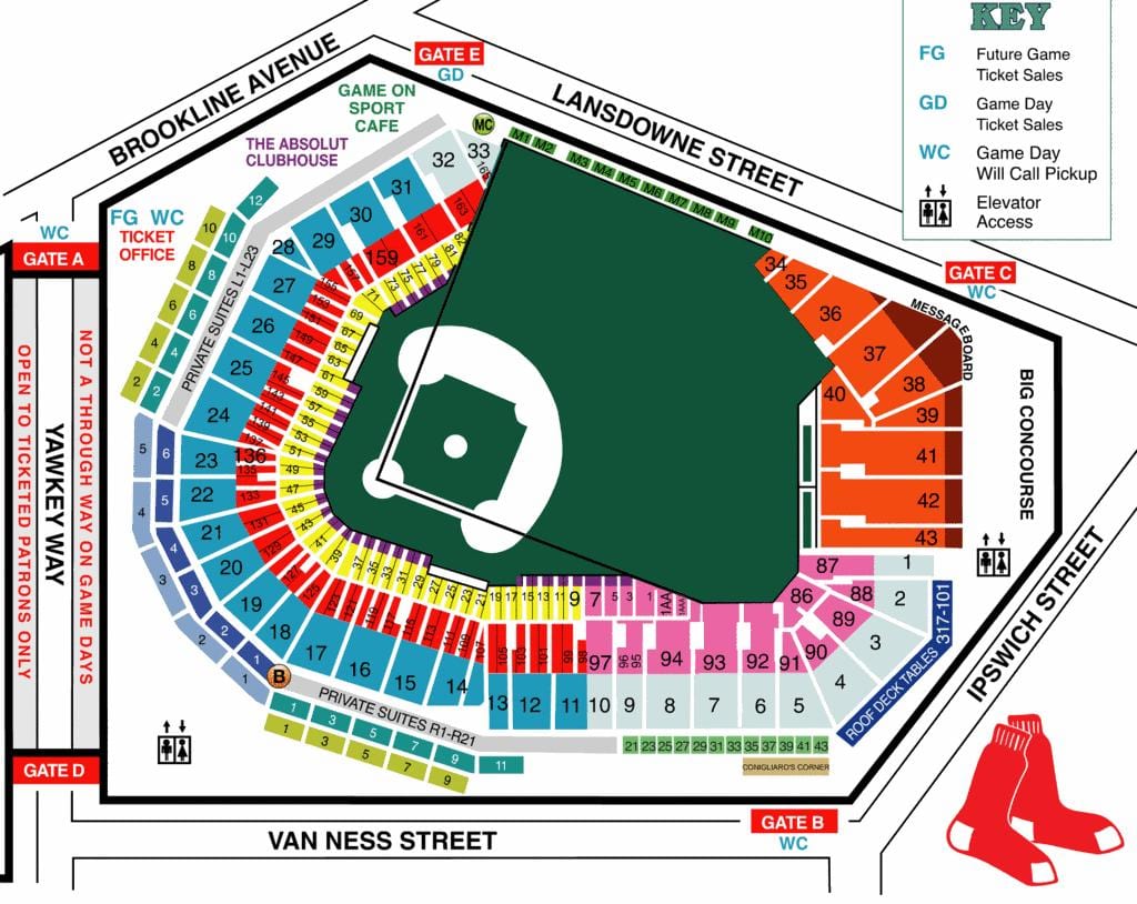 Fenway sæti kort