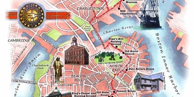 Frelsi slóð kort Boston