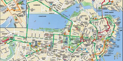 Boston hoppa á hop af vagninum ferð kort