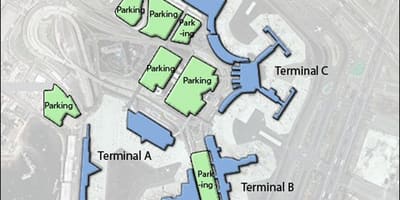 Kort af Logan flugstöðina c