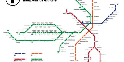 Neðanjarðarlestinni Boston kort